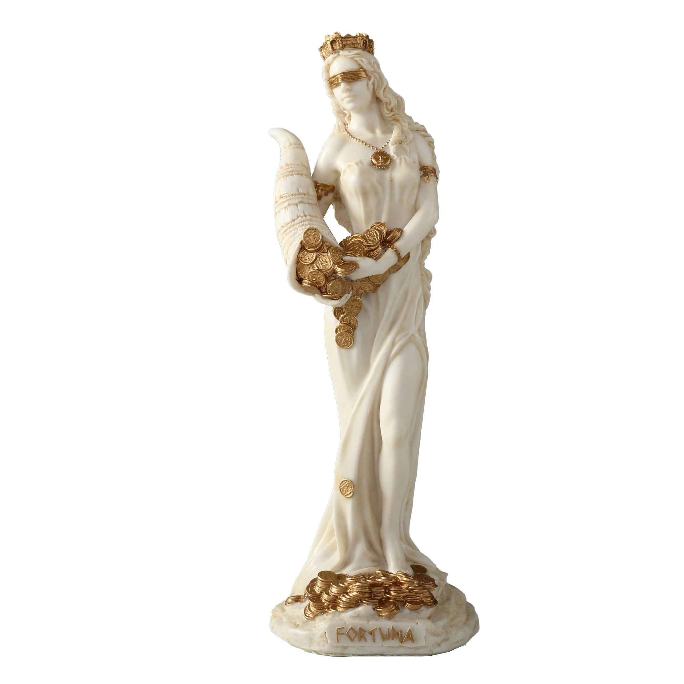 Φορτούνα — Θεά της τύχης — Άγαλμα σε λευκό Veronese Design, 15,5 cm