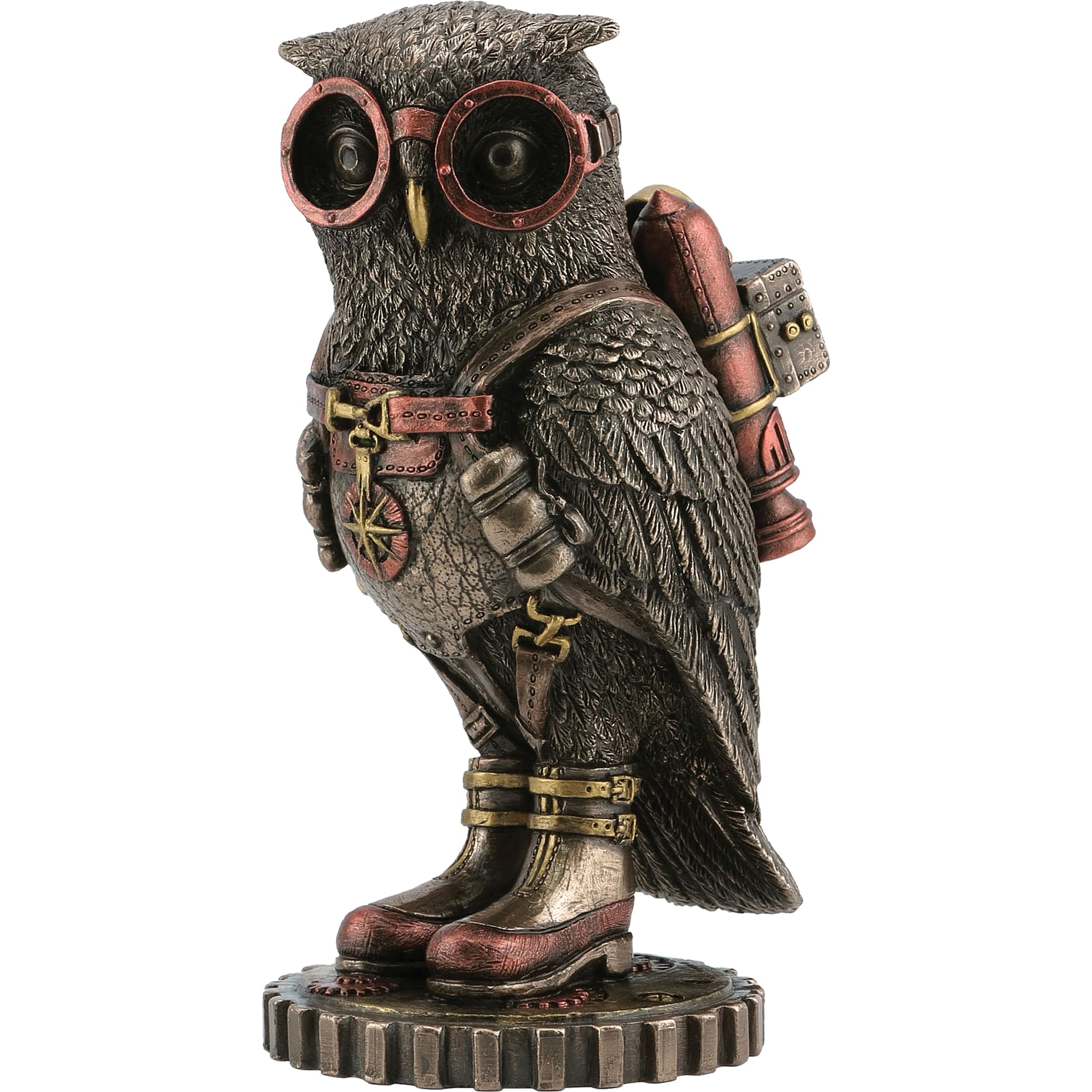 Steampunk Κουκουβάγια – Μηχανικό – Άγαλμα με μπρονζέ φινίρισμα Veronese Design, 9,5 cm