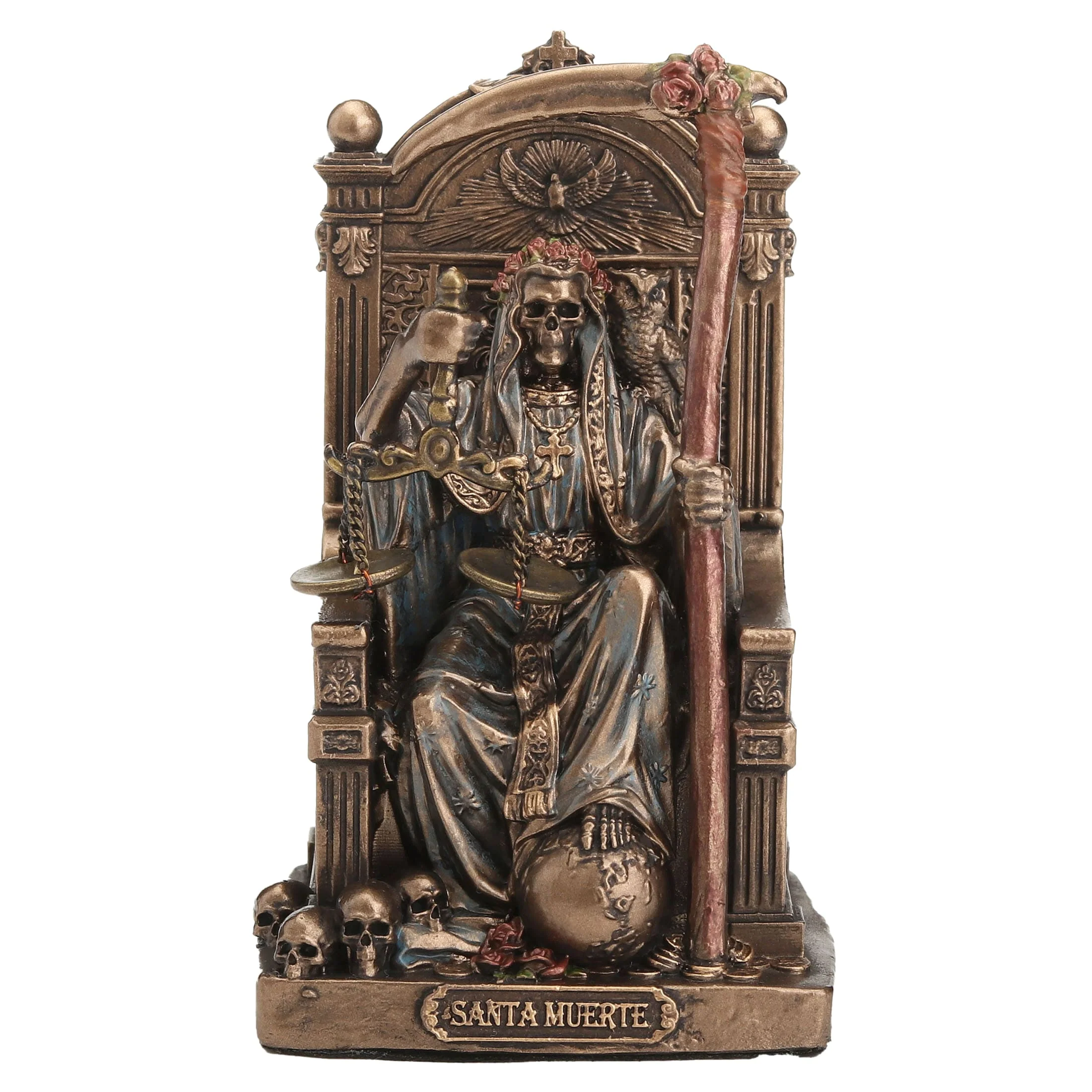 Santa Muerte Θρόνος – Άγαλμα με μπρονζέ φινίρισμα Veronese Design, 8,4 cm