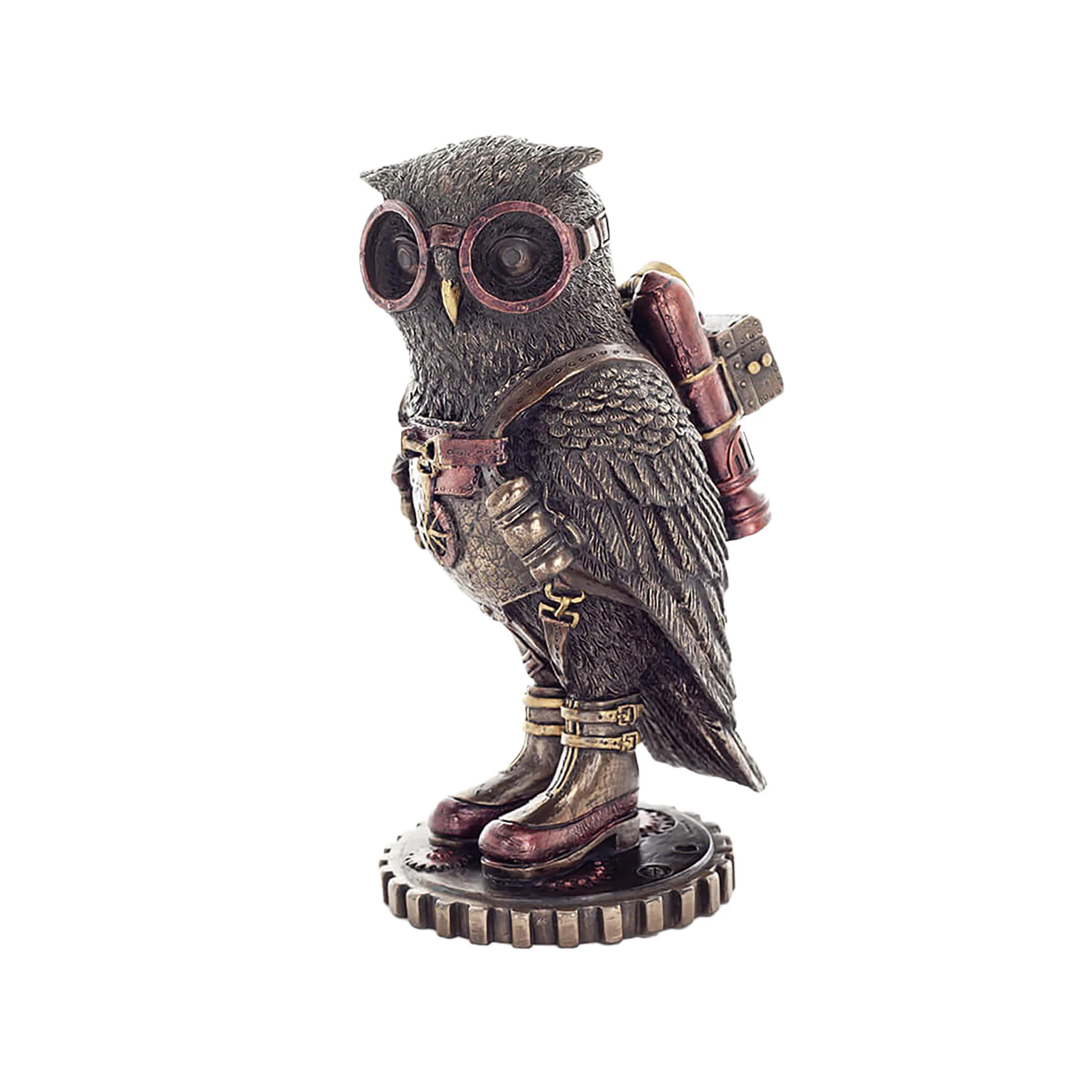 Steampunk Κουκουβάγια – Μηχανικό Φαντασίας – Άγαλμα με μπρονζέ φινίρισμα Veronese Design, 16 cm