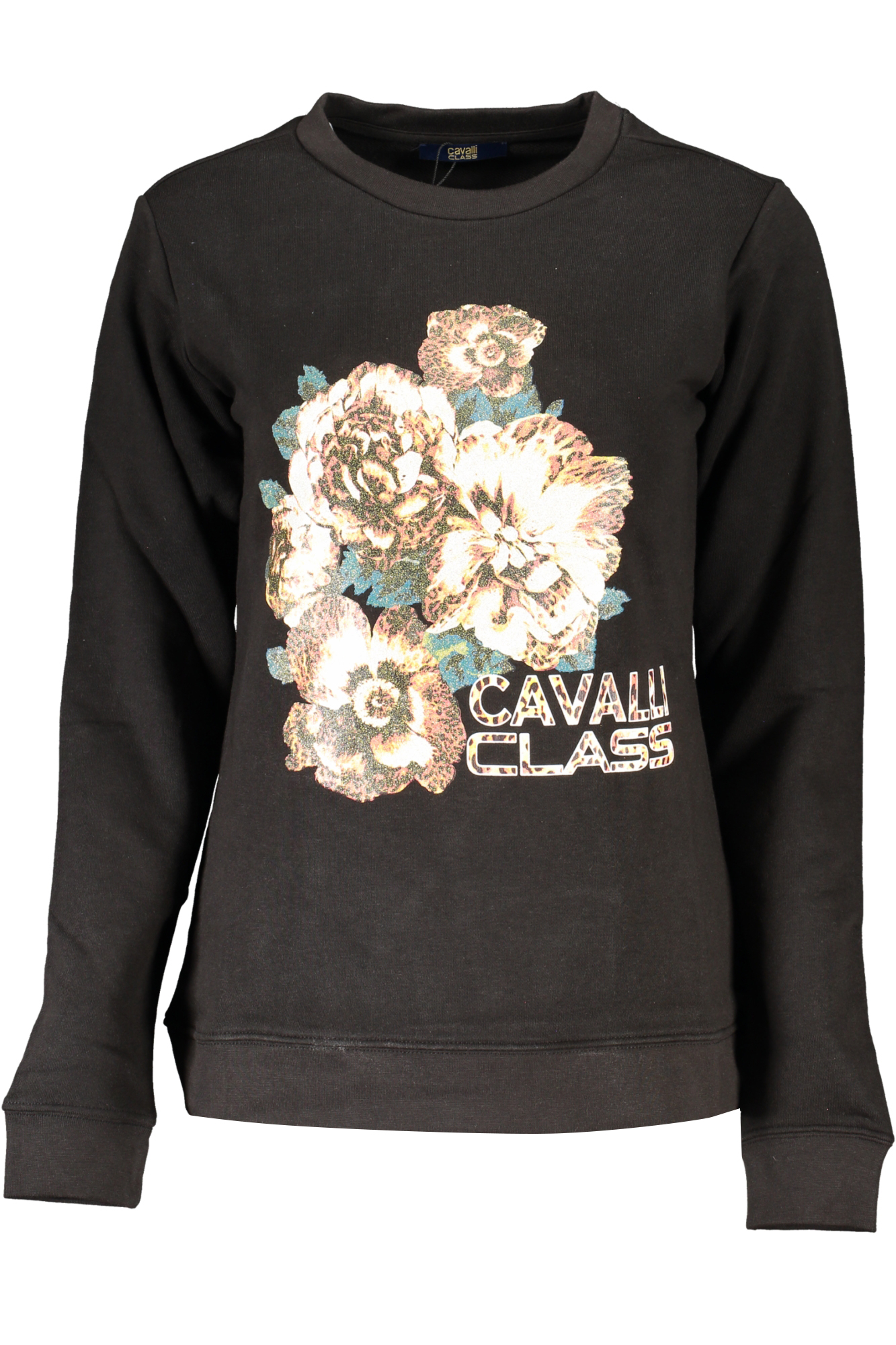Φούτερ με κουκούλα CAVALLI CLASS για γυναίκες – Μαύρο