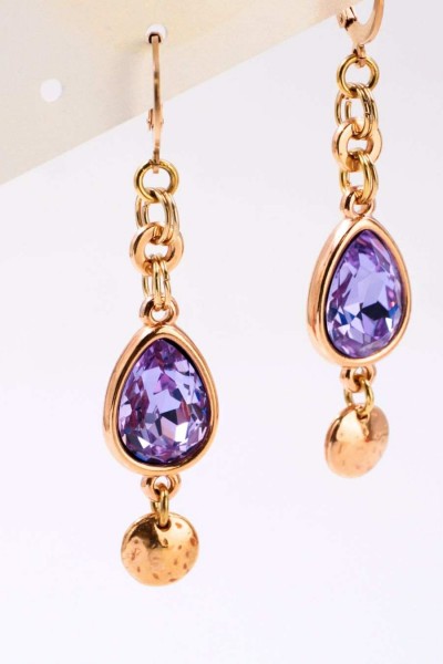 Σκουλαρίκια Toolittle – Ροζ Χρυσά με Κρύσταλλα Swarovski