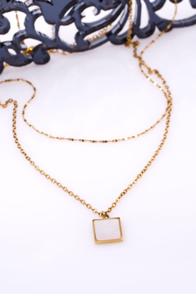 Κολιέ Toolittle – Mother of Pearl Elegance: Ατσάλινο Διπλό