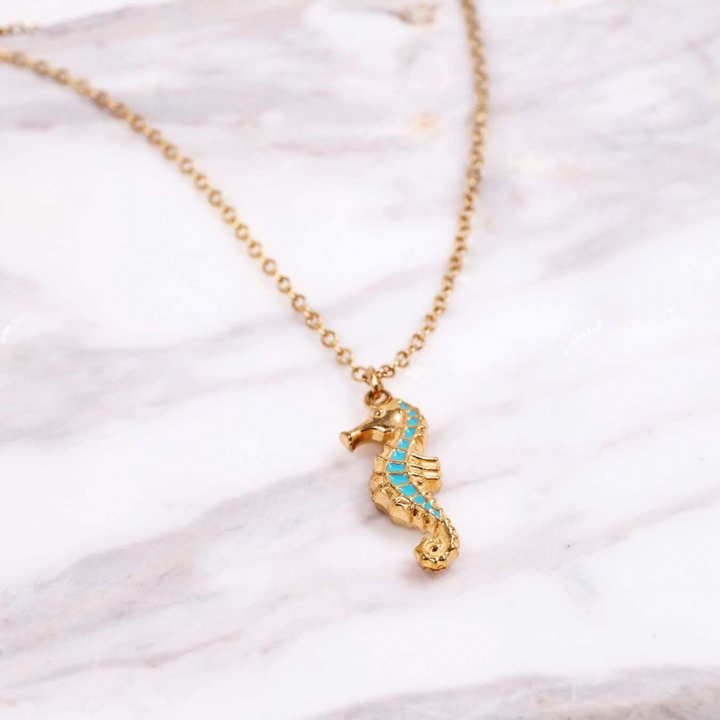Κολιέ Toolittle – Stainless Steel Jewelry: Enamelled Seahorse