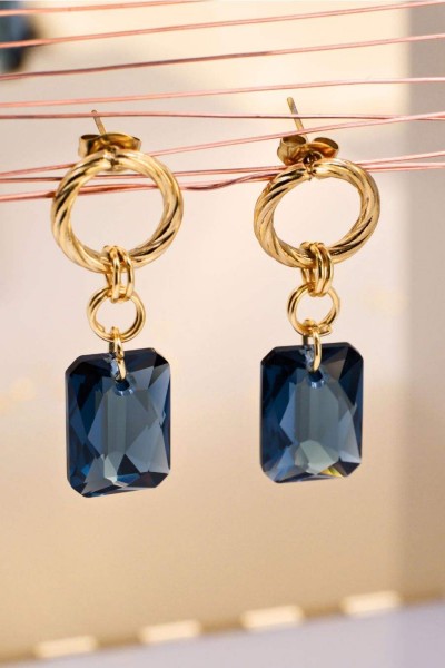 Σκουλαρίκια Toolittle – Crystal Collection: Επίχρυσα Κρεμαστά