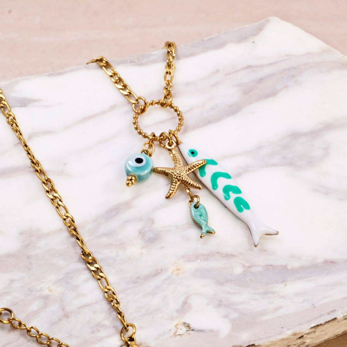 Κολιέ Toolittle – Stainless Steel Jewelry: Tropical Sea Life -Τιρκουάζ