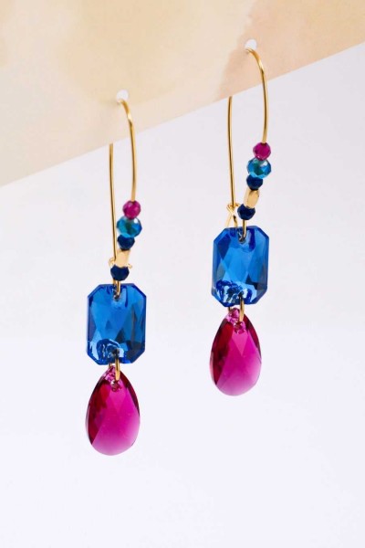 Σκουλαρίκια Toolittle – Crystal Collection: Κρεμαστά - Colorful