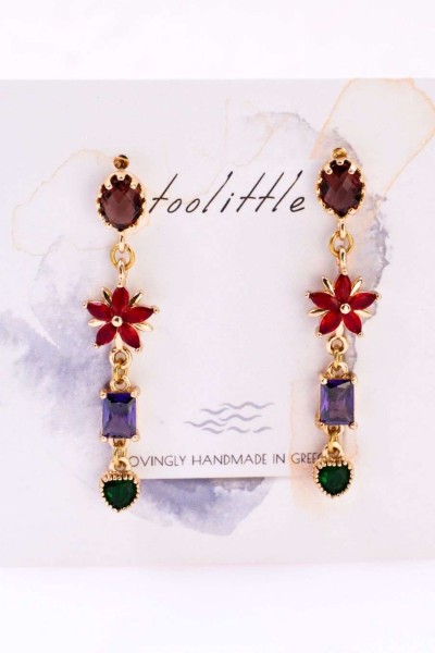 Σκουλαρίκια Toolittle – Crystal Collection: Λουλούδι