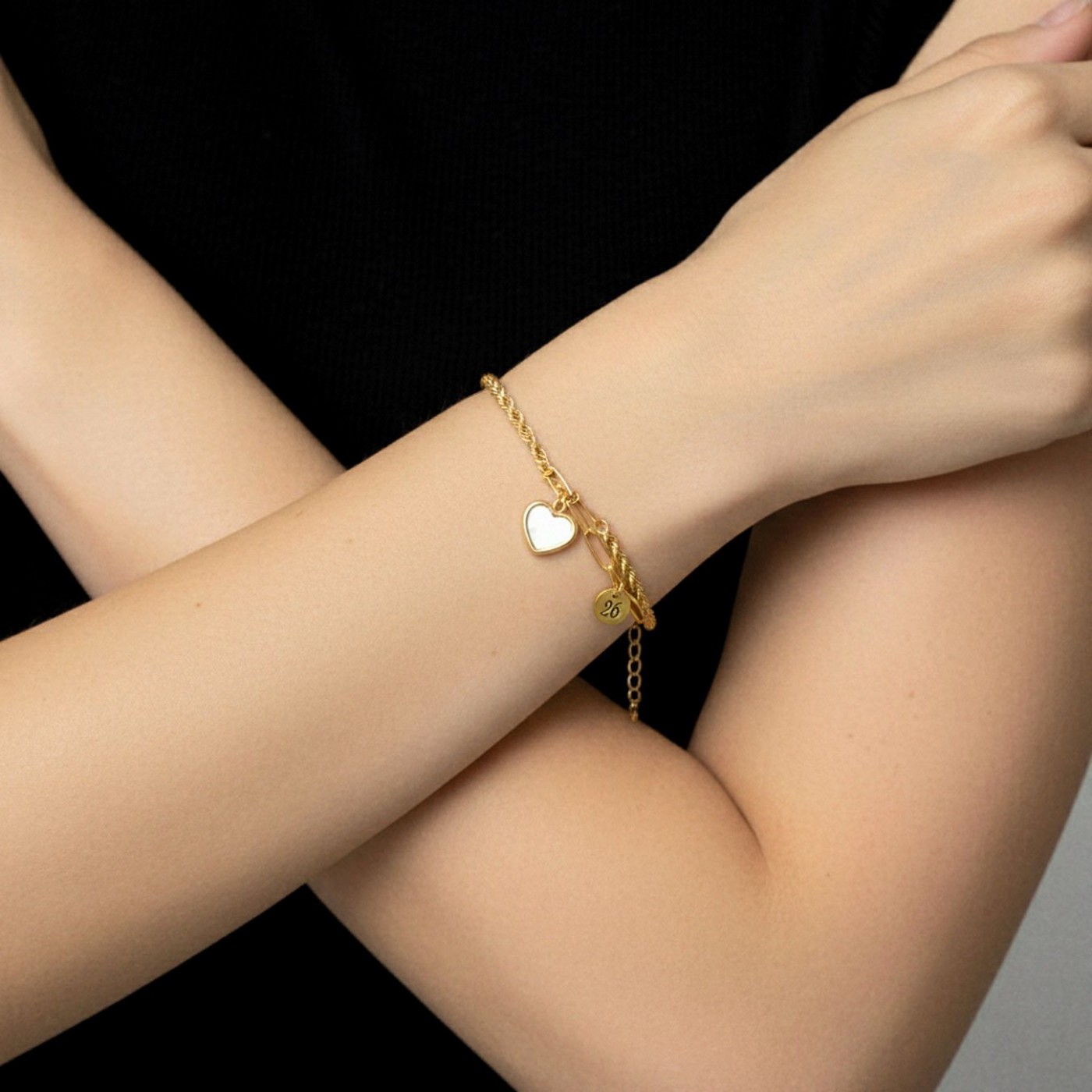 Βραχιόλι Toolittle – Stainless Steel Jewelry: - Γούρι Καρδιά Φίλντισι