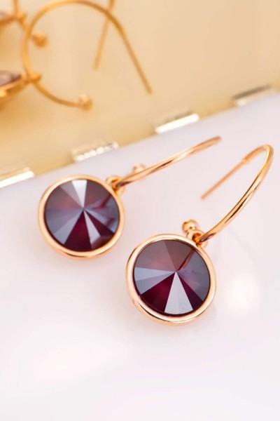 Σκουλαρίκια Toolittle – Crystal Collection: Κρίκοι σε Ροζ Χρυσό