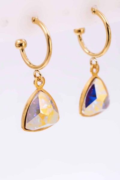 Σκουλαρίκια Toolittle – Crystal Collection: Επίχρυσα Ατσάλινα